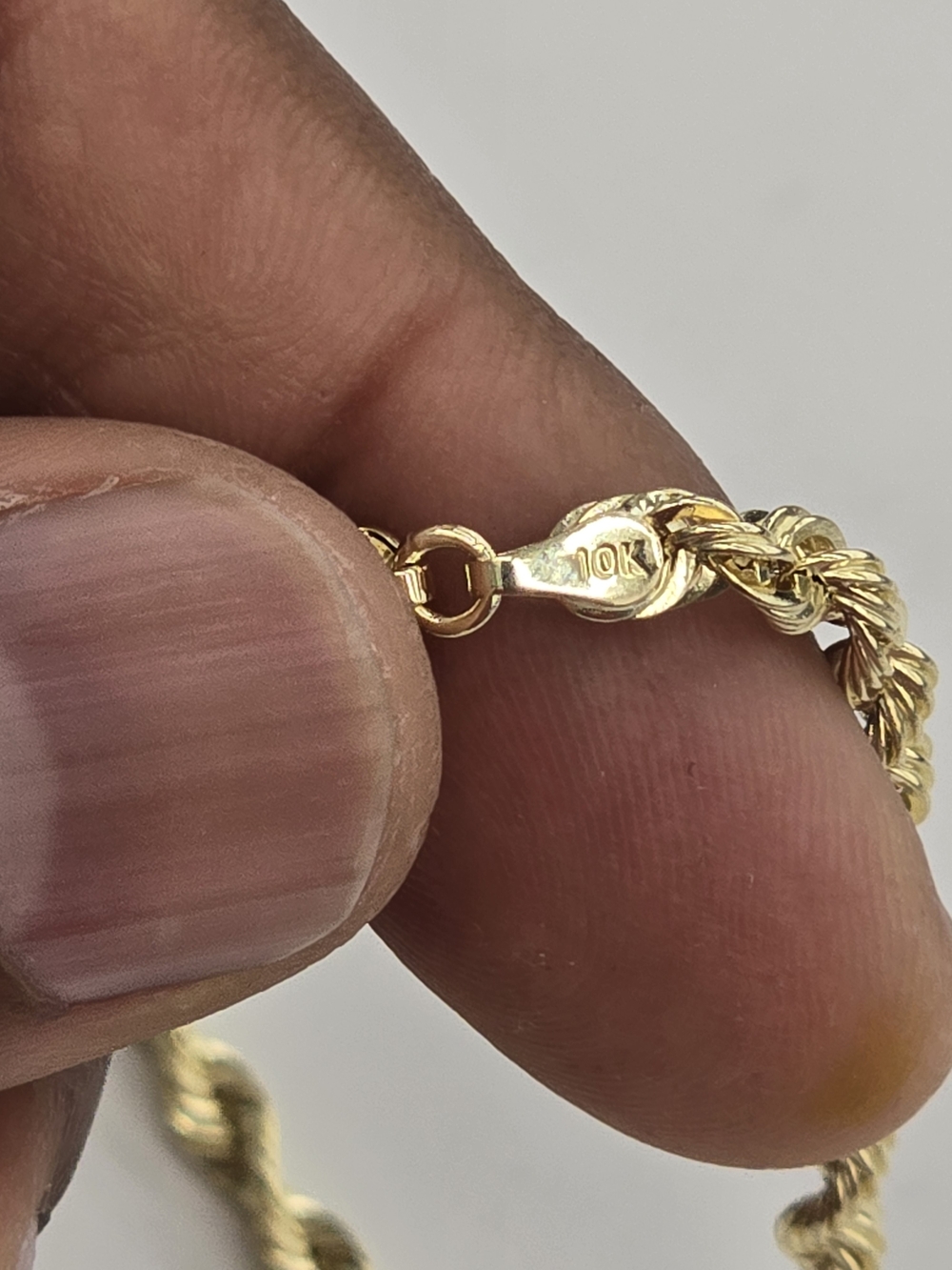 10k Real Gold Rope Chain 4mm 22 Inch - Picture 8 of 9